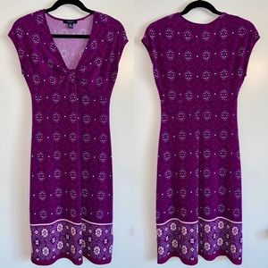 Chaps by Ralph Lauren Purple Mosaic Dress